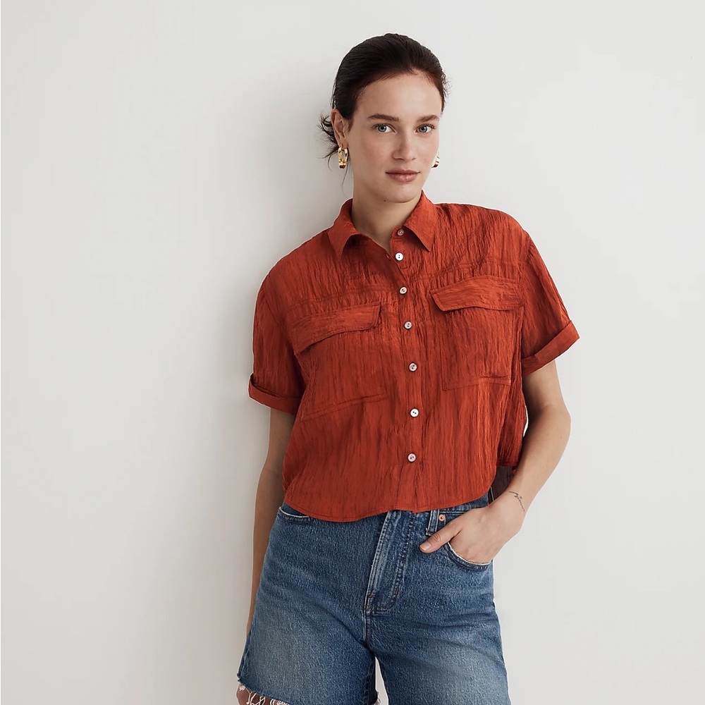 Madewell Crinkled Utility Button-Up Shirt